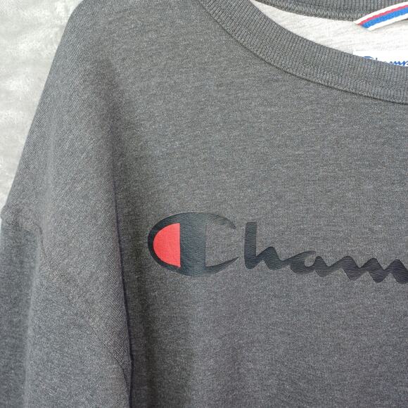 Champion Men Powerblend Graphic Script Logo Sweatshirt Size 2XL Gray Crew Y06794 - Picture 4 of 13